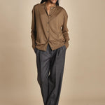camicia over in lana merino MIL LAU20 E18106 TABACCO milaura 