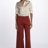 Pantalone MELODY D cropped cotone tinto capo MELODYD408801 48 quelledue 
