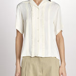 camicia m/c con rouches G061-5111-1108 ECRU n21 