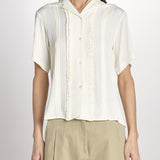 camicia m/c con rouches G061-5111-1108 ECRU n21 