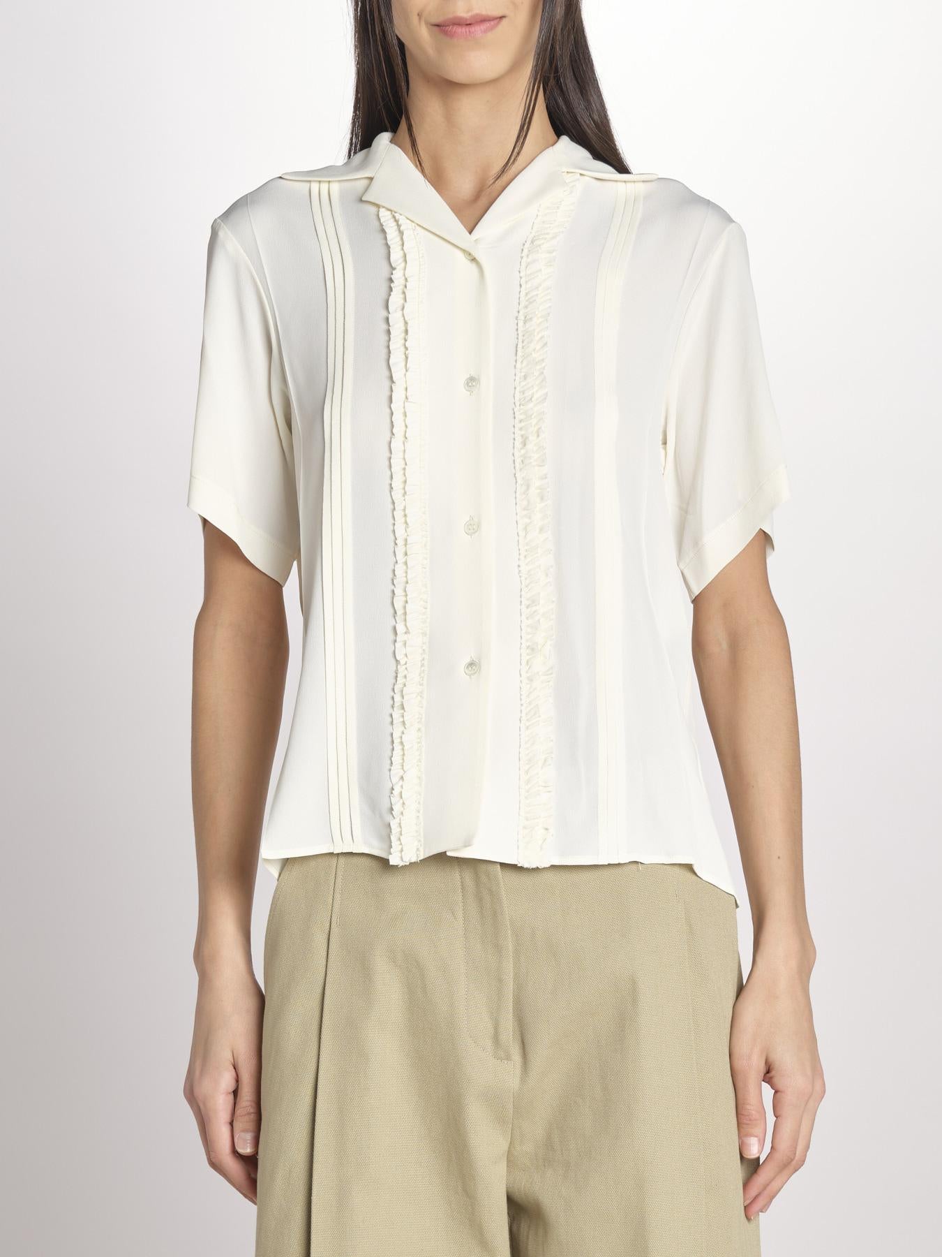 camicia m/c con rouches G061-5111-1108 ECRU n21 