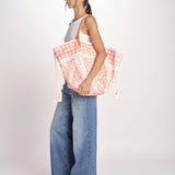 shopping quadrata dipinta a mano SHQM.26E18 O ORANGE FLUO le daf 