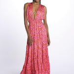 Mini abito SUZIE scollo incrociato ricamo fiori S25109 MERIDACORAL sundress 