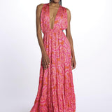 Mini abito SUZIE scollo incrociato ricamo fiori S25109 MERIDACORAL sundress 