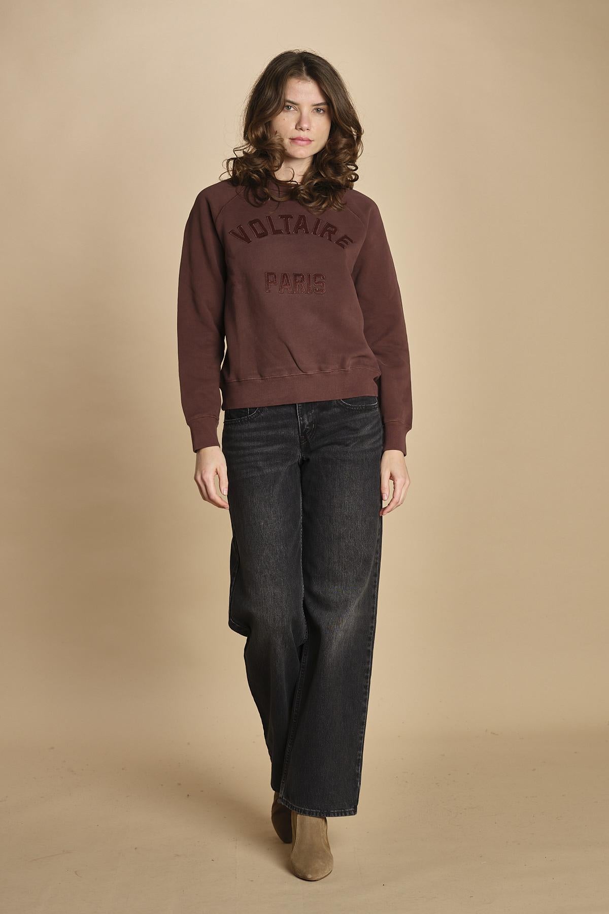 felpa girocollo. JWSS01674 BURGUNDY 540 zadig & voltaire 