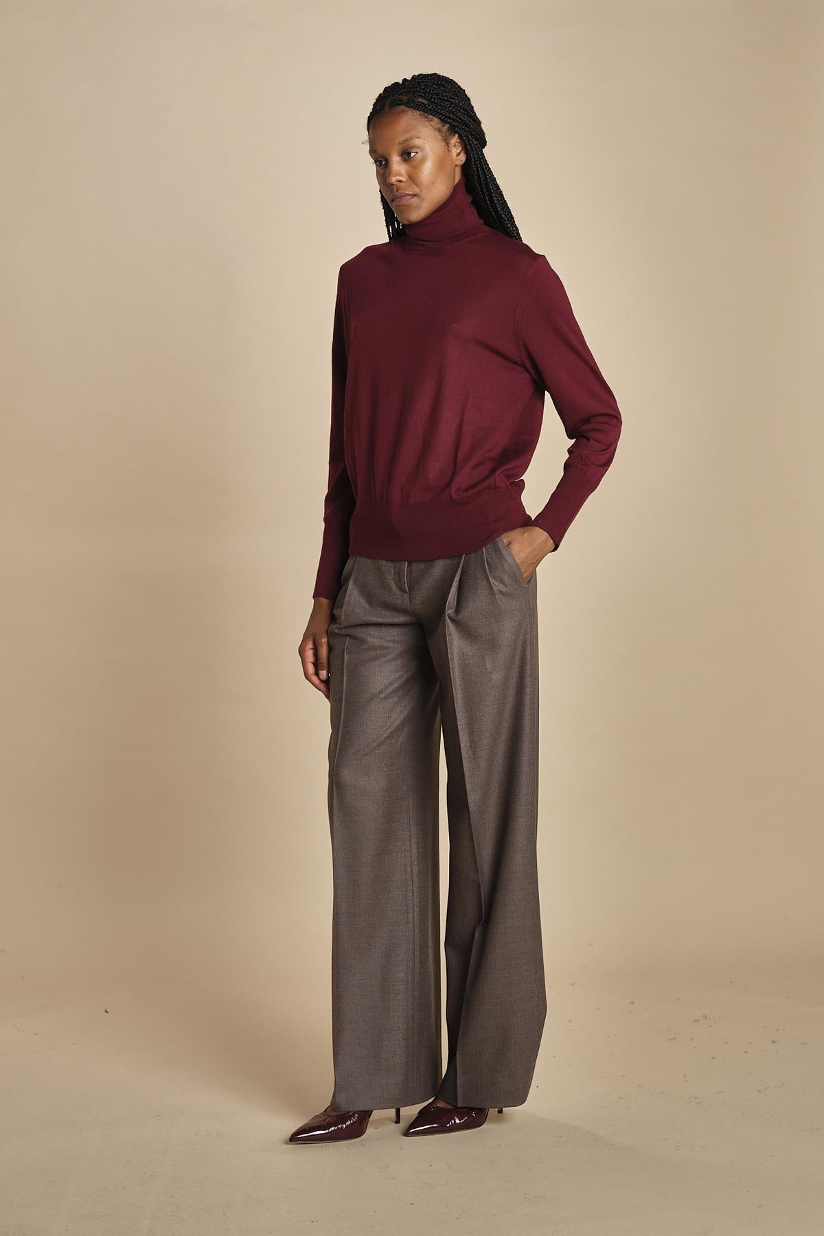 dolcevita over in lana merinos MIL LAU5 E14015 BORDEAUX milaura 