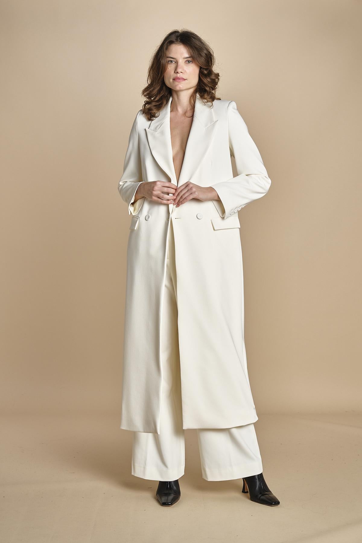 JIL ANN cappotto lungo smoking IO1100X9049 WH011 ivy oak 