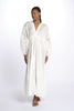IBIZA maxi dress with neckline and long sleeves