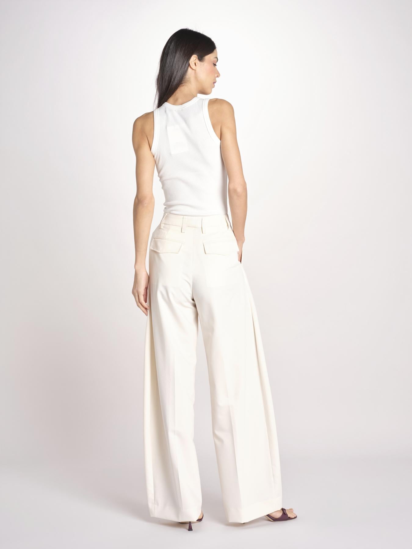 pantalone over con pinces BILLIE 3111 T0162 MILK T0416 the latest 
