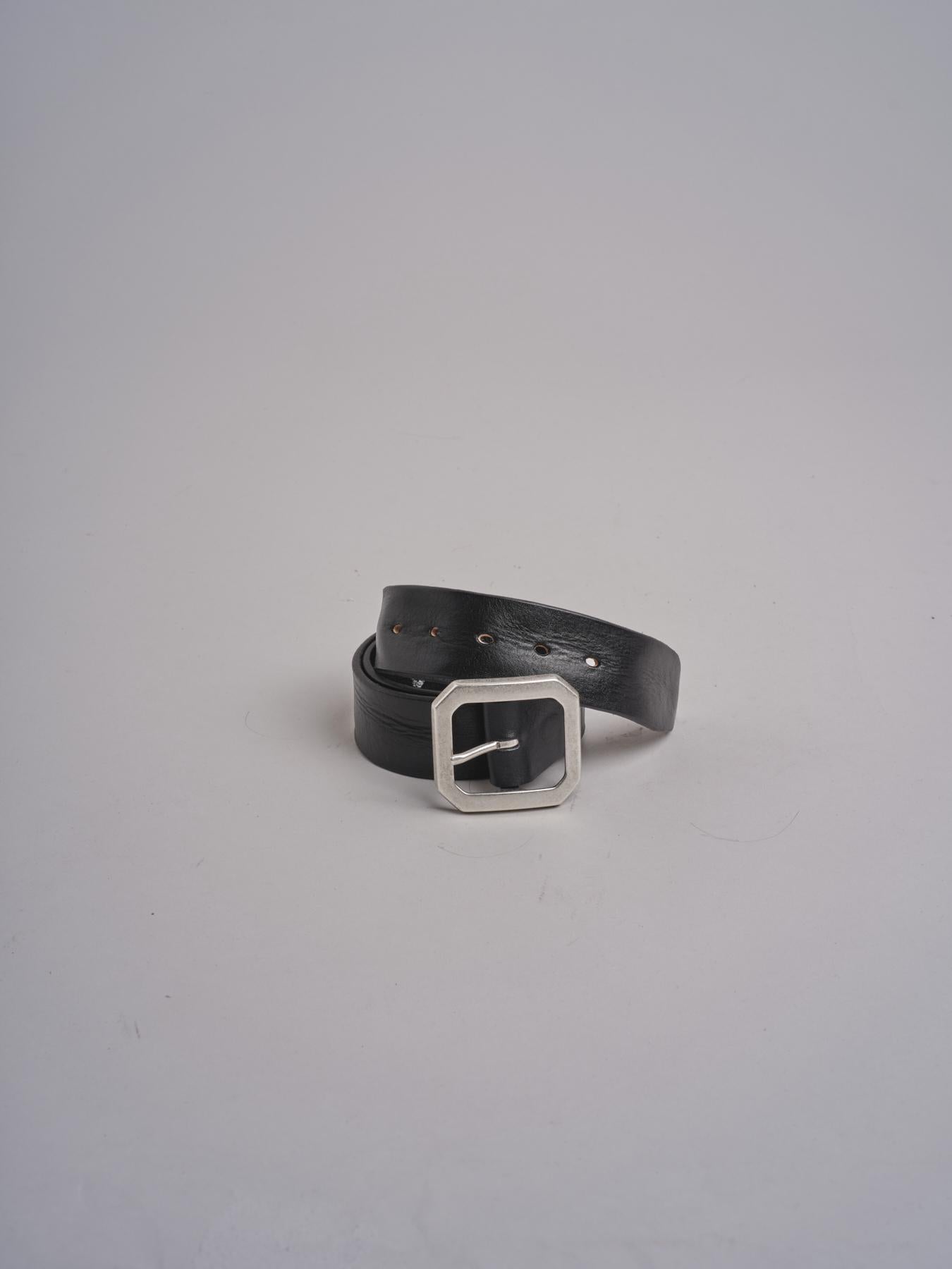cintura con fibbia ottone 93340 NERO ARGENTO milaura 