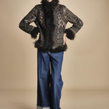 giacca ricamata con montone SANDORA JACKET KAKI antik batik 