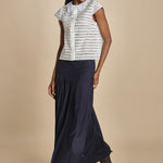camicia a maniche corte con rouches e smerli G04152011102 BIANCO n21 