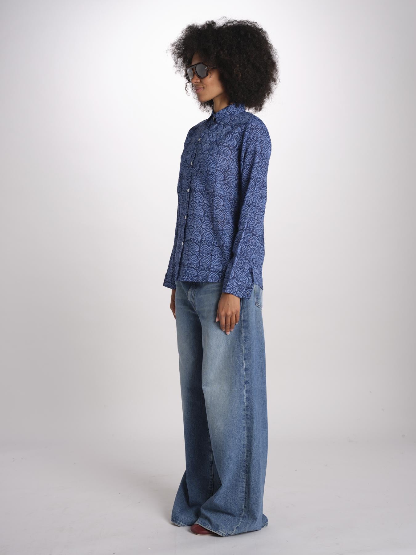 camicia KIPRO-502Y BLEU terre rouge 