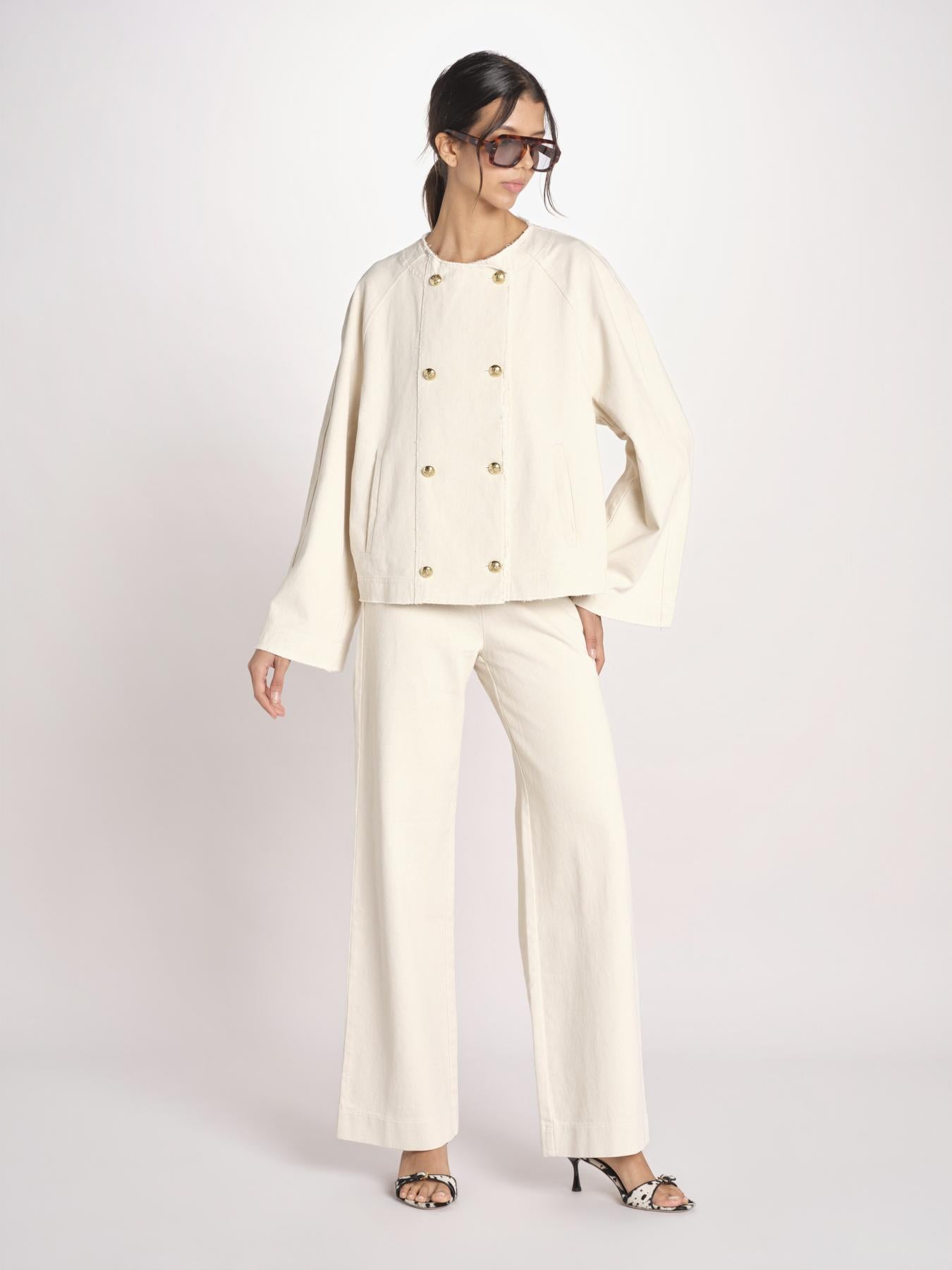 giacca in canvas con bottoni oro SALLY COMFORTBULL NATURAL true avenue 