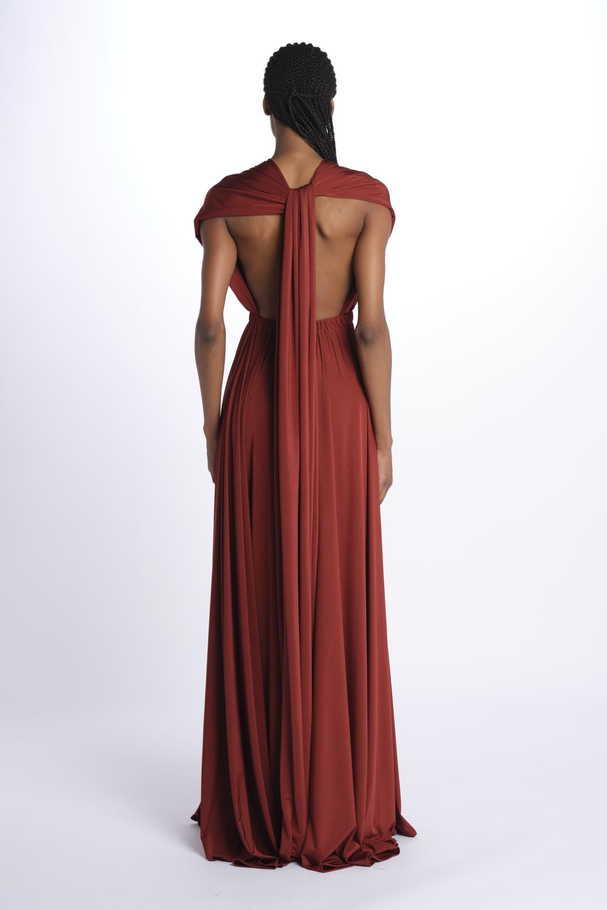 ALLUIM DRESS abito lungo ALLIUM CHOCOLATE nash 