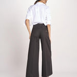 pantalone largo con nervature ORIANA 540 54 3 NERO quelledue 