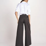 pantalone largo con nervature ORIANA 540 54 3 NERO quelledue 