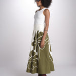 gonna con stampa fiori 350513 PALERMO GREEN 26083 farm rio 