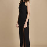 abito lungo con scollo squadrato PALMERA BLACK undress code 