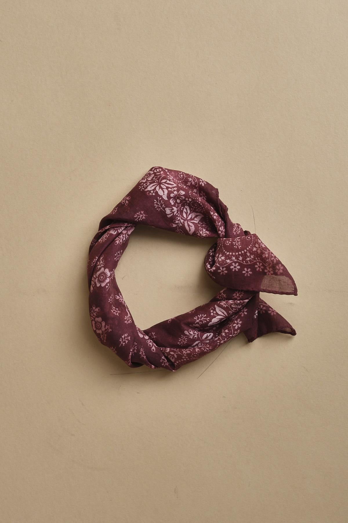 fazzoletto quadrato in voille di cotone con stampa bandana POCKET BORDEAUX massimo alba 