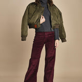 pantalone a zampa con taschine FAUVE WX BORDEAUX fam 