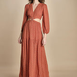 abito lungo manica lunga con borchiette MARRY BRIQUE ba&sh 