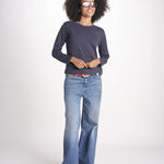 t-shirt girocollo manica lunga WSLS21 58 DEEP BLU merz b 