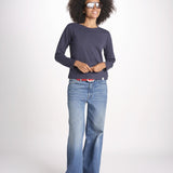 t-shirt girocollo manica lunga WSLS21 58 DEEP BLU merz b 