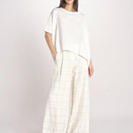 pantalone a quadri U3211R IVORY dusan 