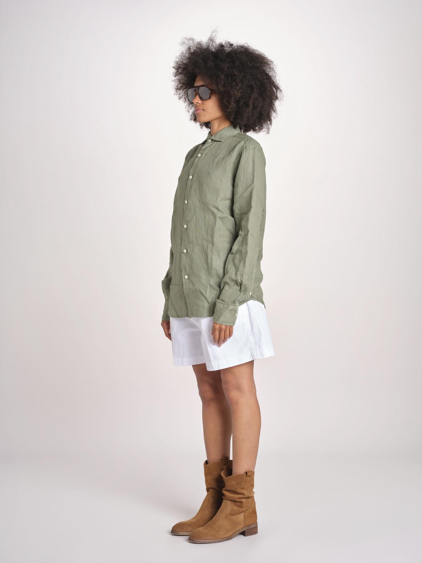Camicia maschile in lino M012 655 MILITARE milaura 