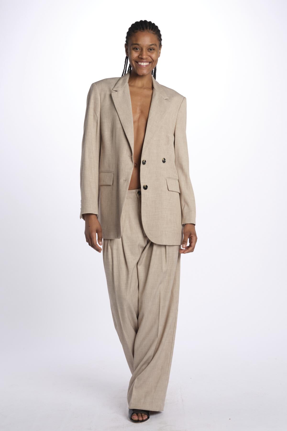 Pantalone CRISTAL pinces CRISTAL KHAKI true avenue 