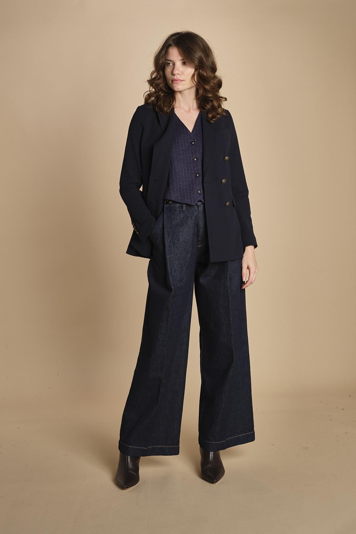 gilet in lana gessato 3779 001T circolo 1901 