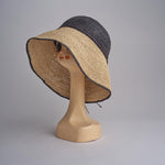 CAPELINE cappello in paglia bicolor DEMI CAPELINE CROCHET 01BG196 NAVY bagatelle france 