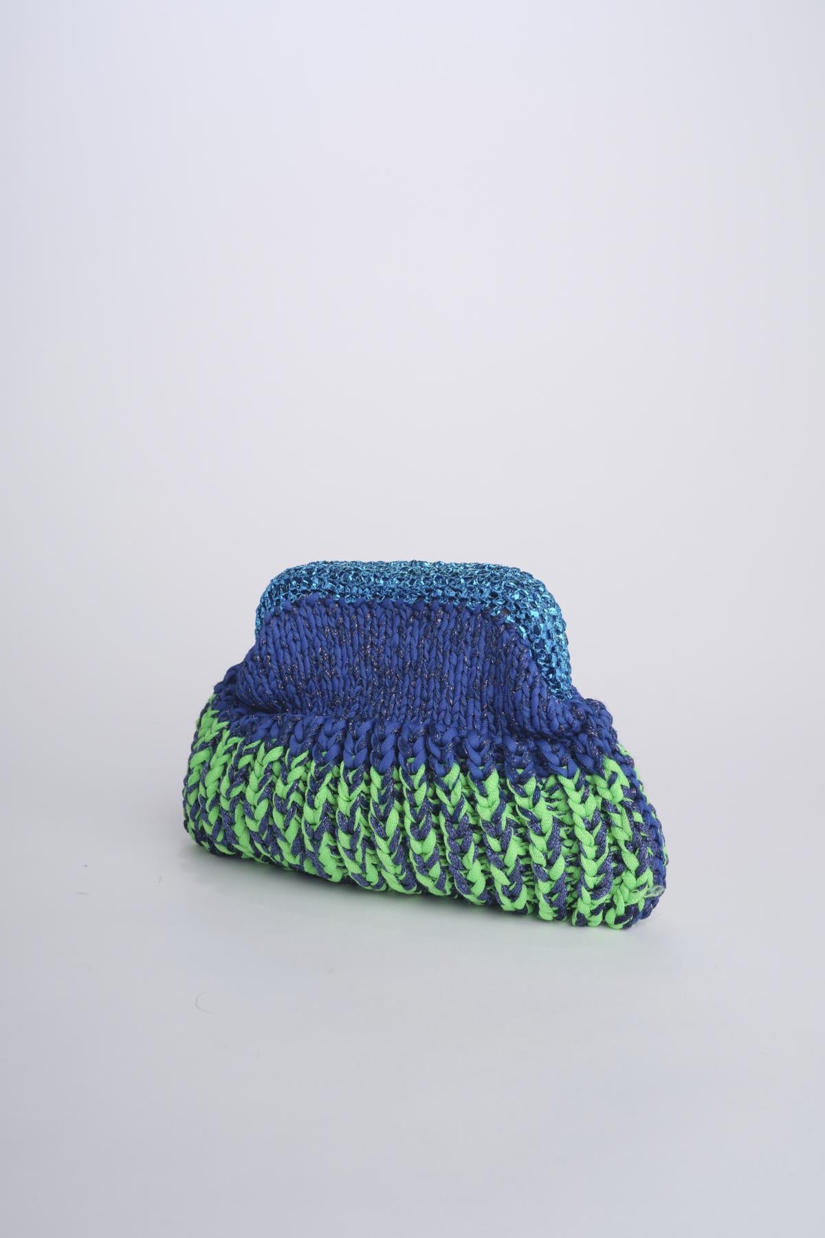 SIS cluctch bag uncinetto multicolor SIS BLUETTE VERDE nadia dafri 