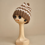 cappello lana a righe con pon pon H520 V7 exQUISITEJ 