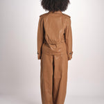 giubbotto in lino cerato TATI WAXTOUCH BROWN true avenue 