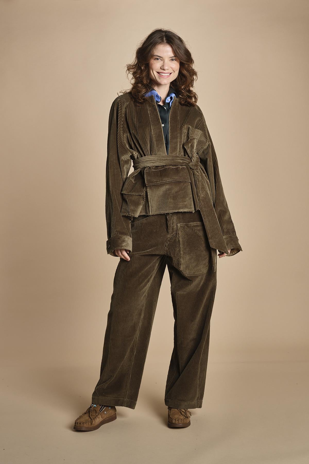 parka in velluto a coste GIULIO SHIRT MJD139_612000 J0217 MILITARY GREEN jejia 