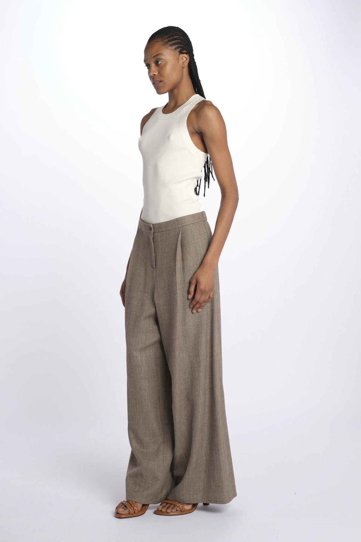 2311 pantalone spigato 2311 KHAKI dusan 