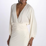 Camicia NOELLE scollata manica sbuffo T148 018 BONE just bee queen 