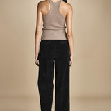 pantalone dritto in fustagno OLIMPIA BLACK true avenue 