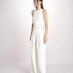 pantalone over effetto waffle KATHERINE MJD27_SHUKU3 WHITE WAFFLE jejia 