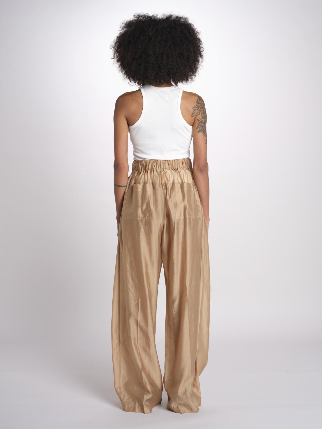 pantalone in mussola con elastico DORA 3119 T0161 BEIGE T0045 the latest 
