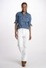 Denim LINDY combo stretto cropped