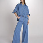 Camicia oversize in denim di puro cotone FOGGIA 2615111011600 002 BLU weekend maxmara 