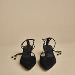 decolté in suede con lacci alla caviglia ODESSA 50 F887SDE BLK studio AMELIA 