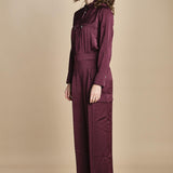 tuta in raso con zip CARMY PRUNE ba&sh 