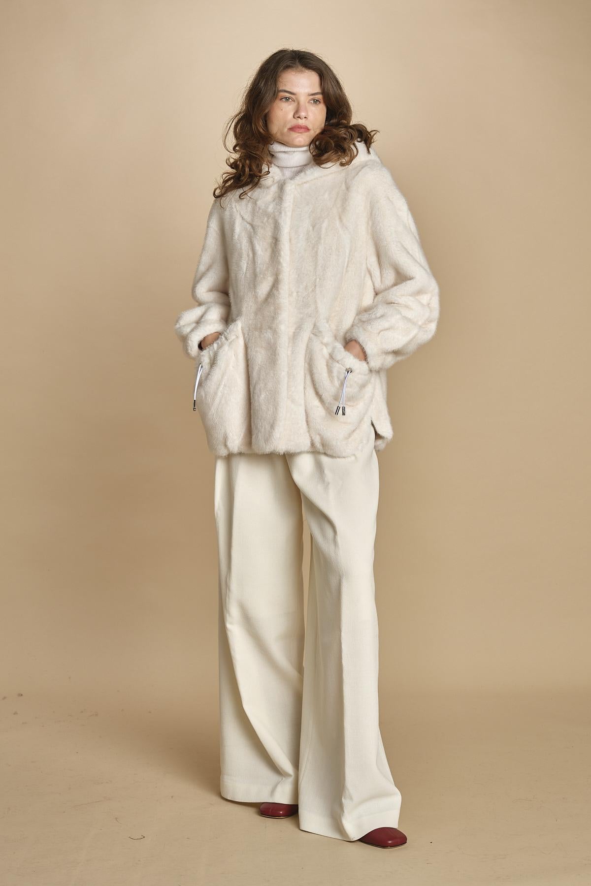 parka ecofur. SELENA ECRU giovanni paris 