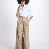 pantalone over in cotone pesante ORIANNA ORNO9 TORTORA nine in the morning 