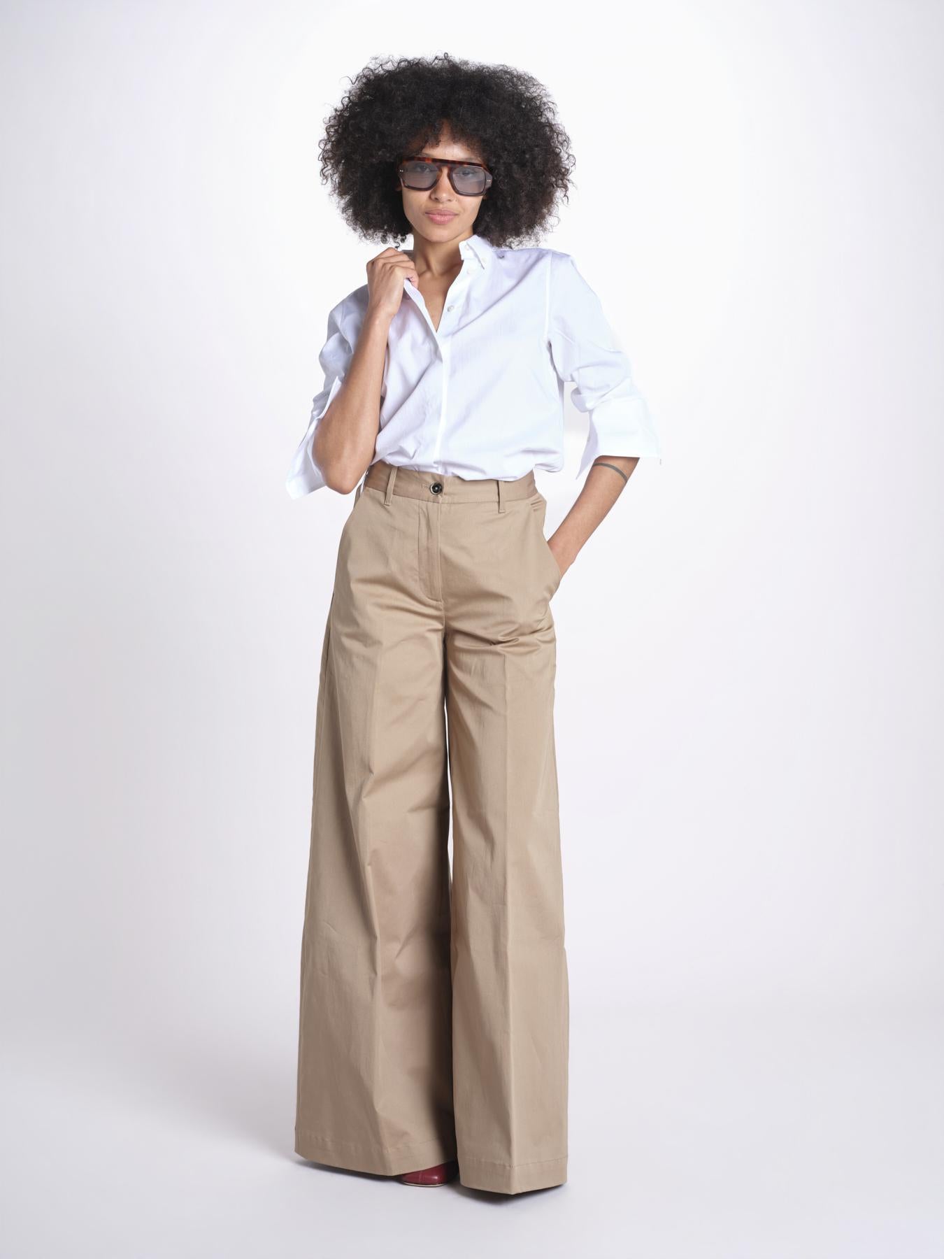 pantalone over in cotone pesante ORIANNA ORNO9 TORTORA nine in the morning 