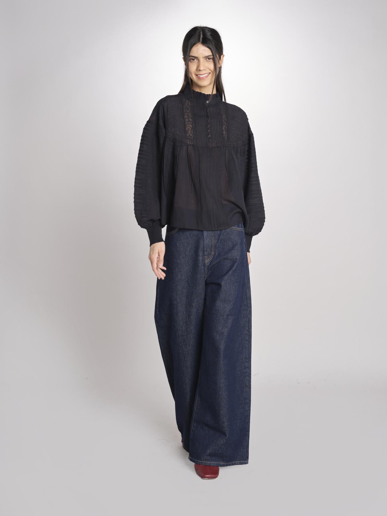 Camicia con nervature DAHALIA 2HVA27-V09771 NOIR vanessa bruno 
